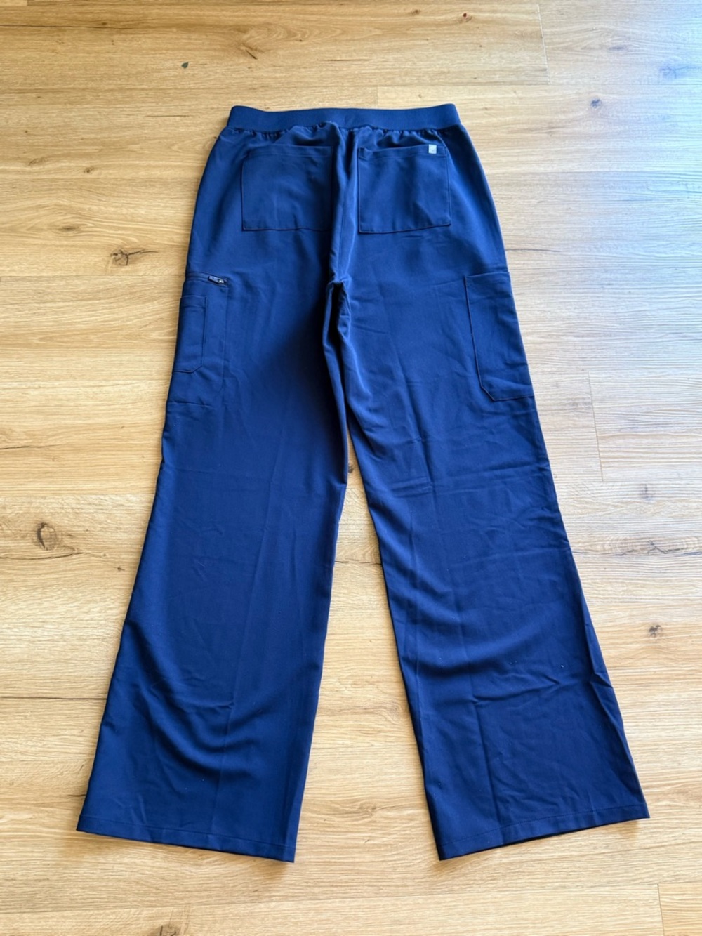 Fabletics Navy Wide-Leg Drawstring Scrub Pants- Large Tall - Picture 3 of 5